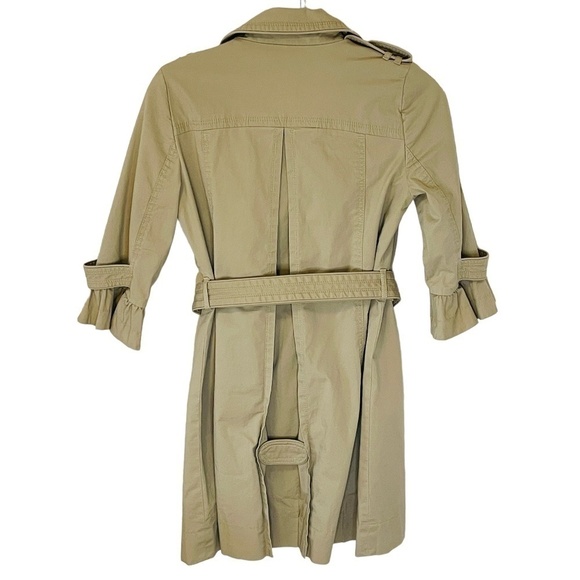 JUICY Couture Tan Trench Cotton Y2K Double Breasted Neutral Trench Coat SZ S - Picture 7 of 12